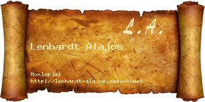 Lenhardt Alajos névjegykártya